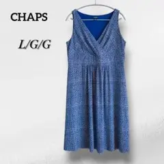 CHAPS ブルー ノースリーブチュニック L ミニワンピ アメリカ古着 美品