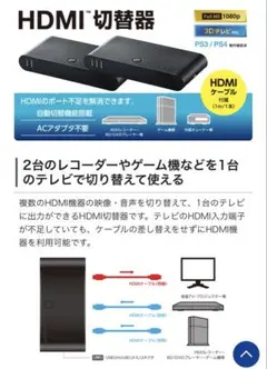 (新品未使用ELECOM HDMI切替器 DH-SW21BK/E