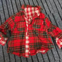 ミキハウス チェック柄シャツ リバーシブル
