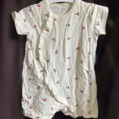 チェリー柄ロンパース 70-80cm 綿100%