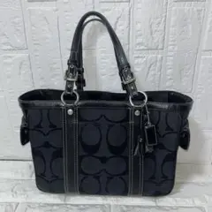 COACH コーチ キャンパスレザー トートバッグ ブラック　ターンロック