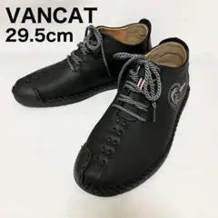 【美品】VANCAT メンズ スリッポンブラック 軽量カジュアル レザーシューズ