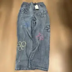 タグ付　wcloset Ailey 花柄 デニムパンツ フリーサイズ