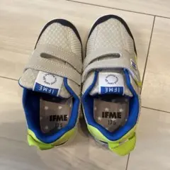 IFME スニーカー 17.5 ベージュ/ブルー/グリーン