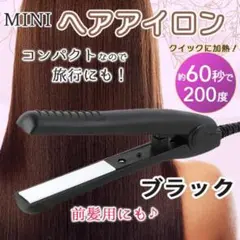 ミニ ヘアアイロン ストレートカール2Way 髪セット 小型黒ブラック