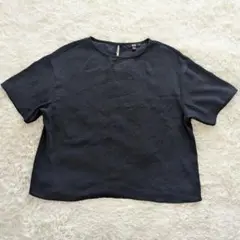 ユニクロ UNIQLO 半袖カットソー トップス M 紺