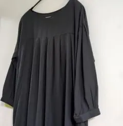 週末お値下げ/evam eva【新品未使用】ダークグレー 長袖プリーツワンピース