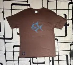 ブラウン 魚グラフィック Tシャツ