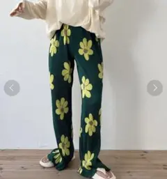 wee9s ウィークス/美品リラックスフラワープリーツパンツ