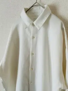 モノマート ホワイト シャツ 5分丈 M ゆったり ゆるダボ