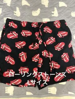 激レアL！ROLLING STONES総柄フリースショーツ　ローリングストーンズ