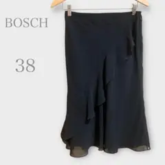 ボッシュ　フリルシフォンスカート　ブラック　M　きれいめ