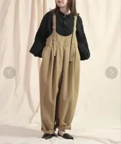 Brocante/ブロカント　綿麻バックサテンバロンサロペット