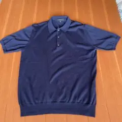 2023年購入/COMMUTECH/半袖ニットポロシャツ/ネイビー/M