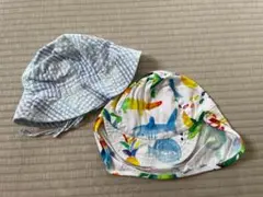 H&M チェック柄と海の生物柄ハット2点セット