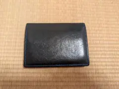 大峡製 黒いレザー名刺入れ カードケース