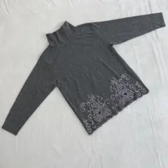 ⭐ELNATTY⭐デザインニット タートルネックニット グレイ Lサイズ 美品