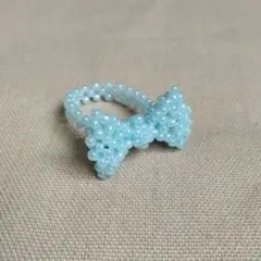 水色リボンの指輪