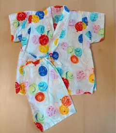 カラフルヨーヨー模様甚平 90cm 女の子