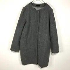 b125 apartbylowrys ノーカラーコート ウール100% ひざ丈