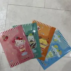 【４枚セット】　キティ クリアファイル シナモン　ポムポムプリン　ポチャッコ