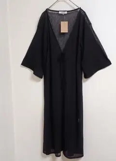 新品 ロングカーディガン 羽織 ブラック フリーサイズ