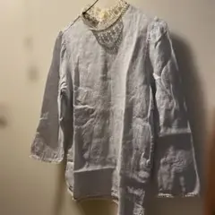 ZARA BASIC ライトブルー 長袖麻チェニック