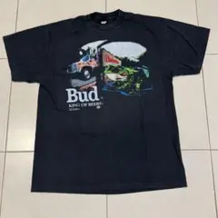 限定セールL★バドワイザー★カエルTシャツ黒①トラック車★アメリカビール