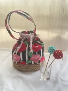 夏祭り　浴衣に　ハンドメイド巾着バック