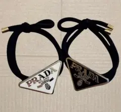 PRADA ノベルティ ヘアゴム ロゴ 2個