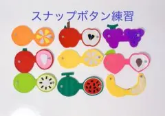 知育玩具　本日限定セール　フルーツのスナップボタン練習９個