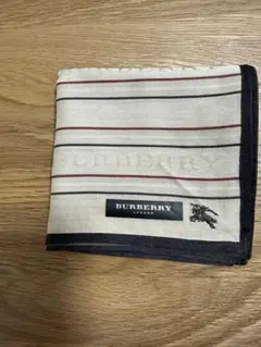 【未使用】BURBERRY ベージュ ハンカチ ロゴ入り刺繍モノグラム