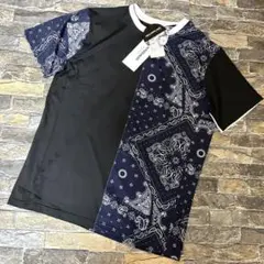 【新品】1PIU1UGUALE3 RELAX／MIX ペイズリー柄 Tシャツ M