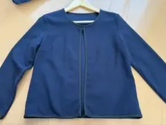 ノーカラージャケット ネイビー Natural beauty basic