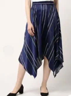 lounge dress ラウンジドレス ストライプヘムスカート ネイビー