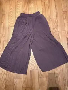 ☆美品☆【UNIQLO ユニクロ】パープル プリーツ ガウチョパンツ