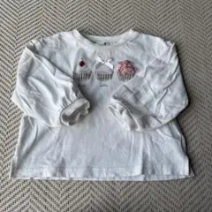 カップケーキ刺繍 ホワイトTシャツ