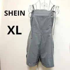 SHEIN 【XL】グレー ショートオーバーオール