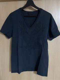 アレキサンダーマックイーン 黒半袖 刺繍モチーフTシャツ