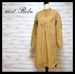 nest Robe コットンワンピース ベージュ カーキ フリーサイズ