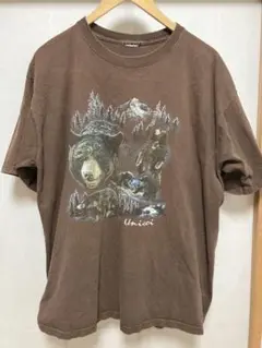 【ヴィンテージ 】 熊 古着 Tシャツ bear くま クマ アニマルT 茶色