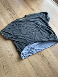 ネセサリーオアアンネセサリー リバーシブルTシャツ サイズM オリーブ×グレー