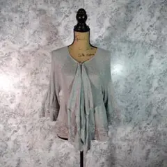 美品✨オースチンリード　レースニット　トップス　【M】　グレー　レース袖♥