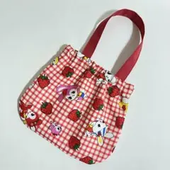 No.1316 持ち手付きバネ口ポーチ　ハニーチューン　布小物　ハンドメイド
