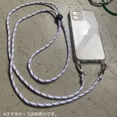 SPINNS スマホショルダー ドローコードデザイン ループストラップ ホワイト
