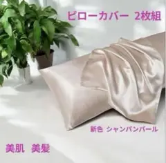 【セール】シルク調 ピローカバー シャンパンパール 美髪 美肌