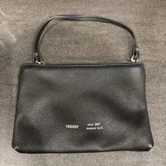 TRIDEEP レザー ハンドバッグ ブラック　小物入れ　ポーチ