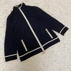 ESCADA エスカーダ　ジップアップカーディガン　ニット　羽織　黒　サイズ36