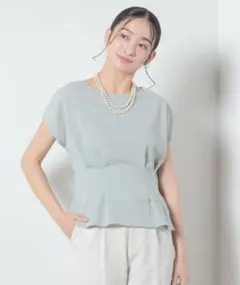 美品✨BEAMS ビームス　タックペプラム プルオーバー　ミント 春夏
