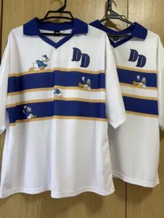 L 新品 ディズニー ドナルドダック メッシュTシャツ 2枚 お揃い カップル